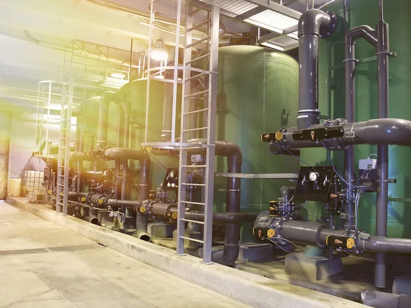 Water treatment tanks at power plant — Stock Photo, Image