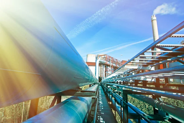 Equipment, cables and piping as found inside of a modern industr — Stock Photo, Image