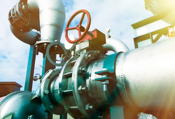 Equipment, cables and piping as found inside of a modern industr — Stock Photo, Image