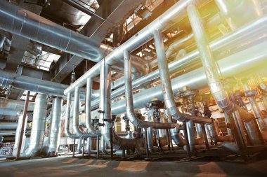 donanımları, kablolar ve borular modern Endüstr içinde bulunan