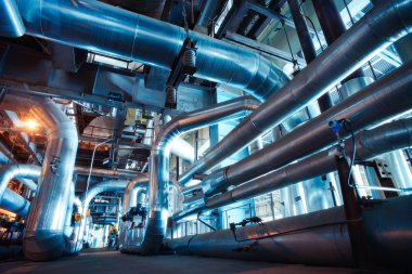 donanımları, kablolar ve borular modern Endüstr içinde bulunan