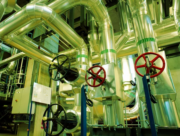 Equipment, cables and piping as found inside of a modern industr — Stock Photo, Image