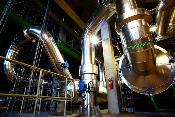 Equipment, cables and piping as found inside of a modern industr — Stock Photo, Image