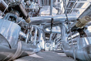 Sanayi bölgesi, çelik boru hatları ve ekipmanlar