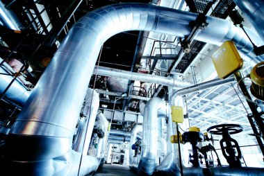 Sanayi bölgesi, çelik boru hatları ve vanalar