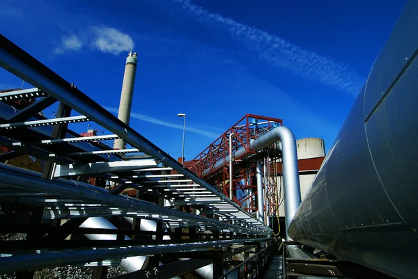 Pipes, tubes, smokestack at a power plant — Stock Photo, Image