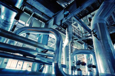 Sanayi bölgesi, çelik boru hatları ve vanalar