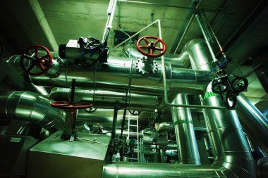 Sanayi bölgesi, çelik boru hatları ve vanalar