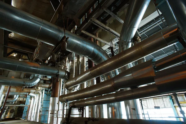 Equipment, cables and piping as found inside of a modern industr — Stock Photo, Image