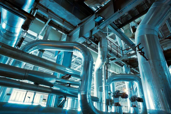 Equipment, cables and piping as found inside of a modern industr — Stock Photo, Image