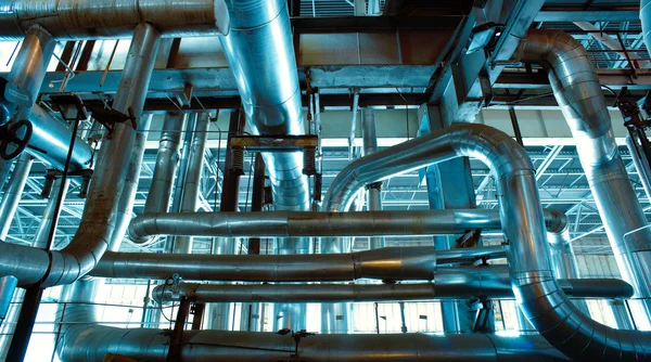 Equipment, cables and piping as found inside of a modern industr — Stock Photo, Image