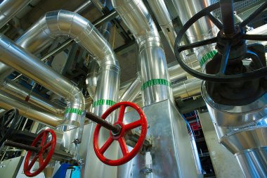 donanımları, kablolar ve borular modern Endüstr içinde bulunan