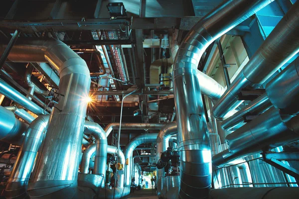 Equipment, cables and piping as found inside of a modern industr — Stock Photo, Image