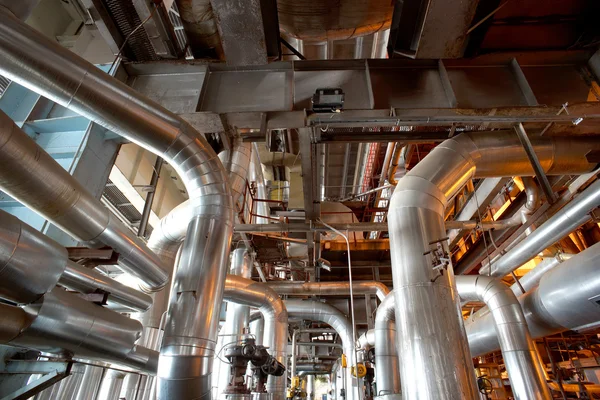 Equipment, cables and piping as found inside of a modern industr — Stock Photo, Image