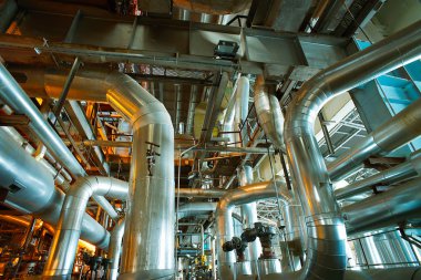 donanımları, kablolar ve borular modern Endüstr içinde bulunan