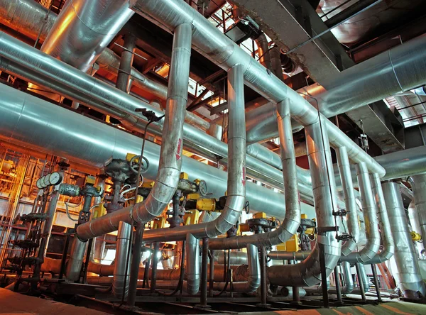 Equipment, cables and piping as found inside of a modern industr — Stock Photo, Image