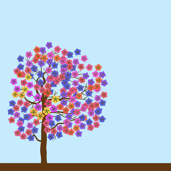 Spring flowering tree. — Stock Vector