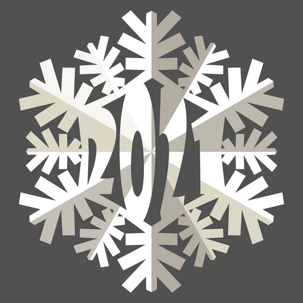 Flocon de neige hiver vintage. 2021. Symbole de l'hiver froid — Image vectorielle