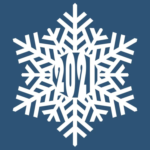 Sneeuwvlok winter vintage. 2021. Symbool van de koude winter Stockillustratie
