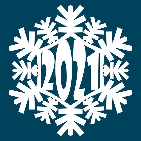Floco de neve vintage de inverno. 2021. Símbolo de inverno frio Ilustração De Bancos De Imagens
