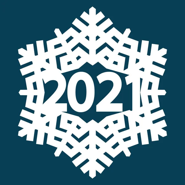 Sneeuwvlok winter vintage. 2021. Symbool van de koude winter Vectorbeelden