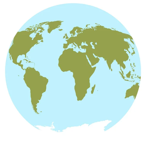 Mappa vettoriale del mondo. Oceani e continenti in proiezione piatta. — Vettoriale Stock