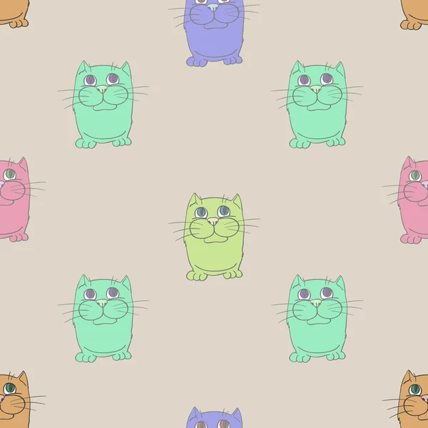 Textura inconsútil de gatos . — Vector de stock