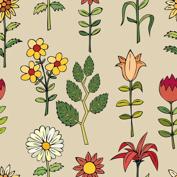 様々 な夏の花 — ストックベクタ
