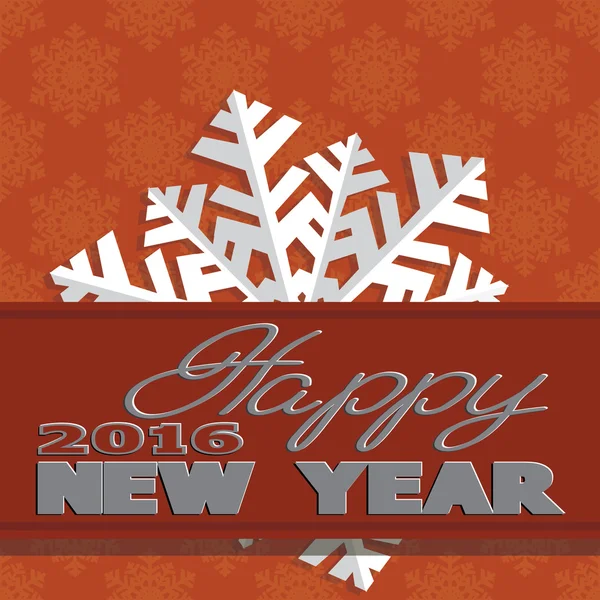 Dovolenková karta se sněhovými vločkami a říká Šťastný nový rok. — Stockový vektor