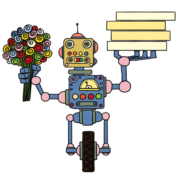 Маленький робот, електронний, комп'ютерний пристрій . — стоковий вектор