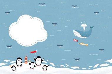 Çocuk çizimi. Çocuk kulübü için poster. Anaokulu için resim yapıyorum. Deniz temalı kitapçık. Balıklı okyanus. Buz kütlesindeki penguen. Tatlı çizgi film pengueni. Çocukların kış karnesi. Kuzey Kutbu. Antarktika. Adadaki deniz feneri. F