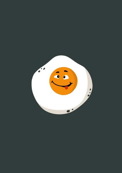 Ilustração engraçada ovos mexidos. Bonito cozido e frito ovos personagens sem costura fundo padrão para o projeto do café da manhã — Fotografia de Stock