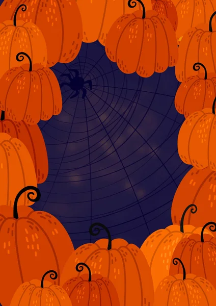 Fröhliches Halloween Banner Oder Party Einladungshintergrund Mit Violetten Nebelwolken Und — Stockfoto