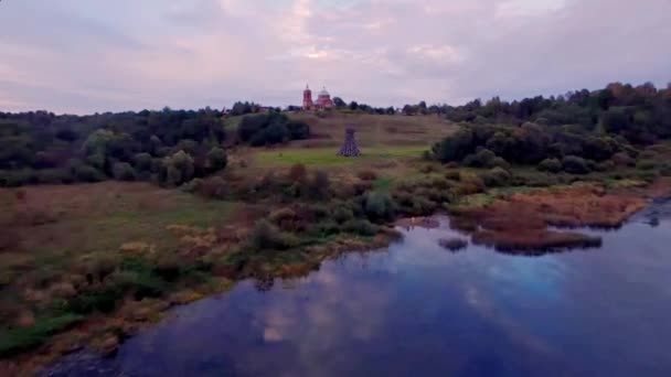 Nikola Lenivets sanat Park'ta Ugra deniz feneri — Stok video