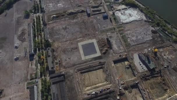Vue aérienne de la zone de réaménagement en construction à Moscou — Video