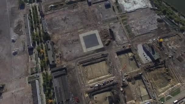 Aerial view of redevelopment area under construction in Moscow — Stock Video