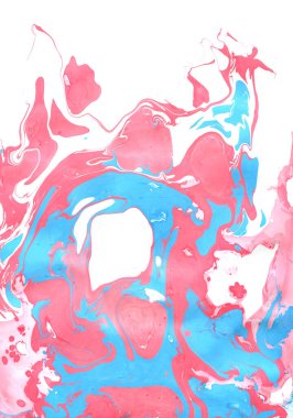 Mermer. Kağıt üzerindeki bir resmin soyut çizimi. Boşanmalar ve lekeler. Pembe, mavi. Gül kuvars, dinginlik dokuları