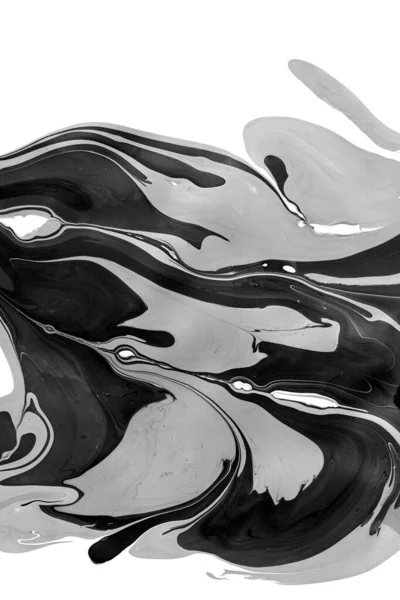 Mármol Manchas Pintura Blanca Negra Dibujo Abstracto Pintura Sobre Papel — Foto de Stock