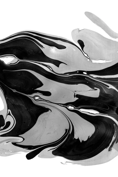 Mármol Manchas Pintura Blanca Negra Dibujo Abstracto Pintura Sobre Papel — Foto de Stock