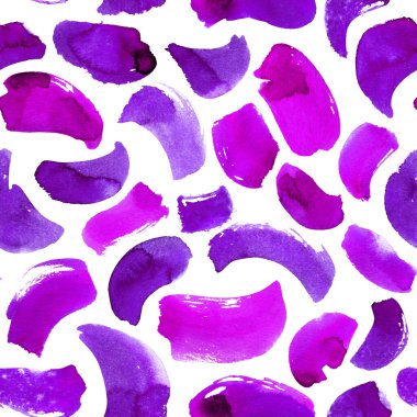 Beyaz arka planda soyut boya lekeleri var. Suluboya lekeleri ve lekeler.