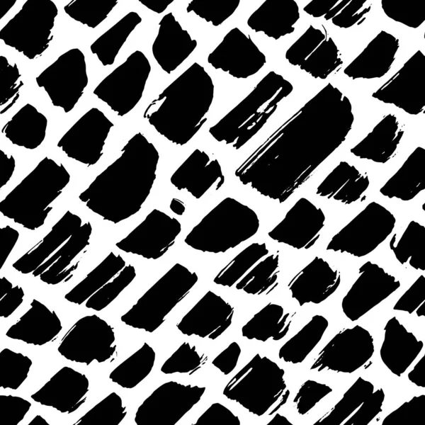 Patroon getekend in zwarte inkt op een witte achtergrond. Abstracte penseelstreken. Eenvoudig minimalistisch ontwerp — Stockvector