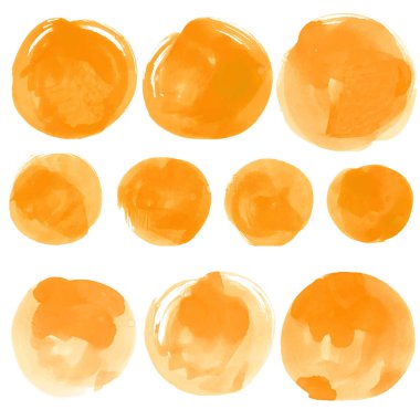 Beyaz arka planda izole edilmiş suluboya damlaları. Vektör çizim dokusu