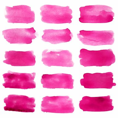 Beyaz arka planda izole edilmiş suluboya damlaları. Vektör çizim dokusu