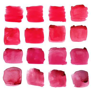 Beyaz arka planda izole edilmiş suluboya damlaları. Vektör illüstrasyonu