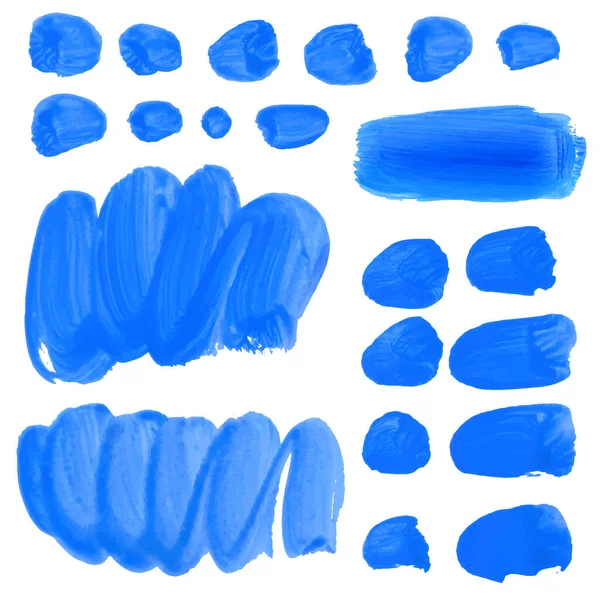 Conjunto de manchas de acuarela, aisladas sobre fondo blanco. Ilustración vectorial — Vector de stock