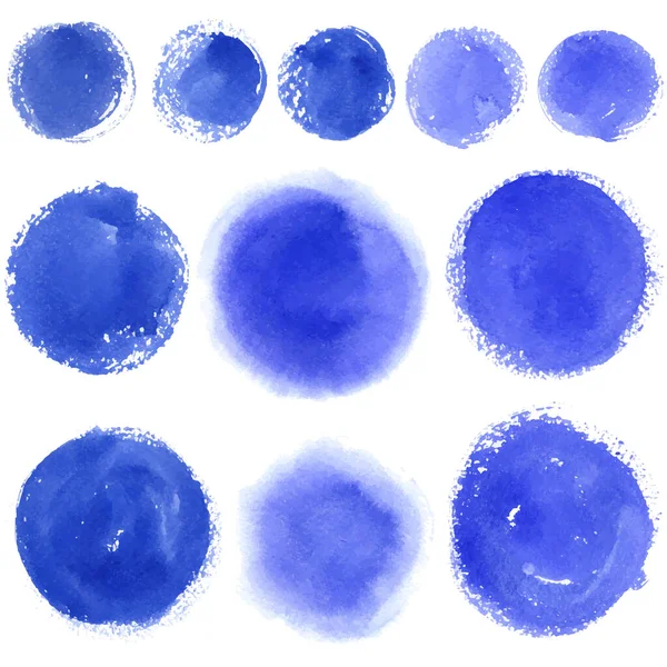 Set of watercolor blobs, isolated on white background. Vector illustration — Stock Vector