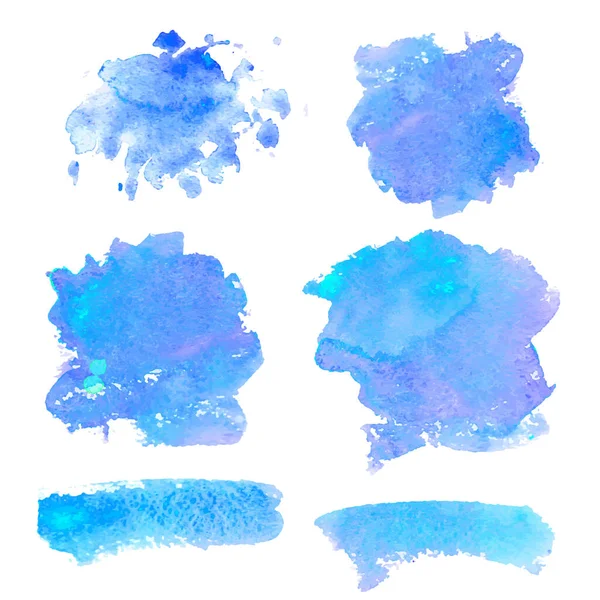 Set of watercolor blobs, isolated on white background. Vector illustration — Stock Vector