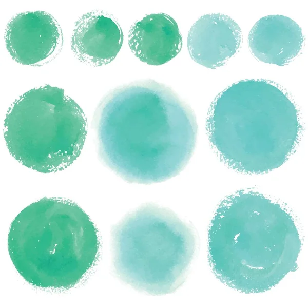 Set of watercolor blobs, isolated on white background. Vector illustration — Stock Vector