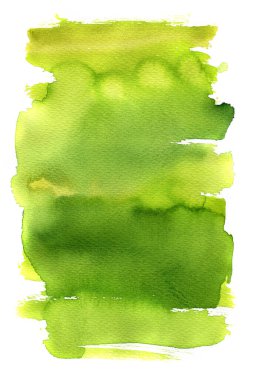 Beyaz arkaplanda izole edilmiş suluboya damlalarını ayarla. Dokular için suluboya arka plan. Soyut suluboya arka plan. Yeşil renk