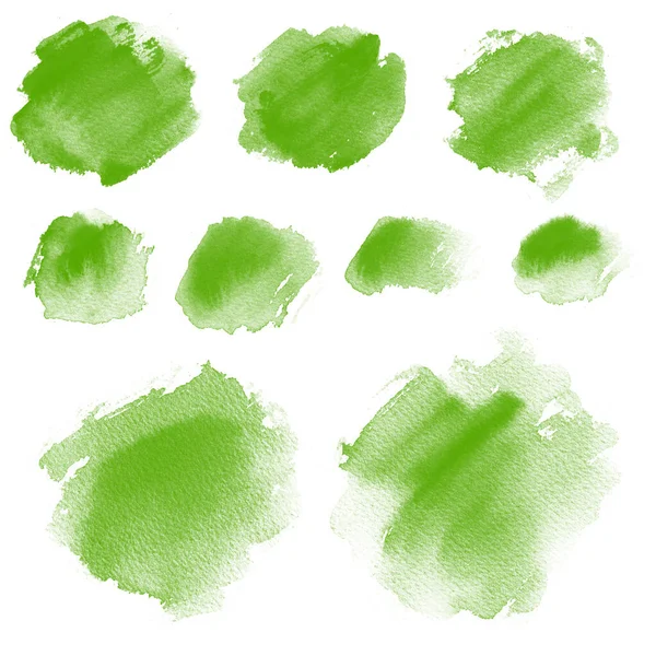 Set Watercolor Blobs Isolated White Background Watercolor Background Textures Abstract — Stock Photo, Image